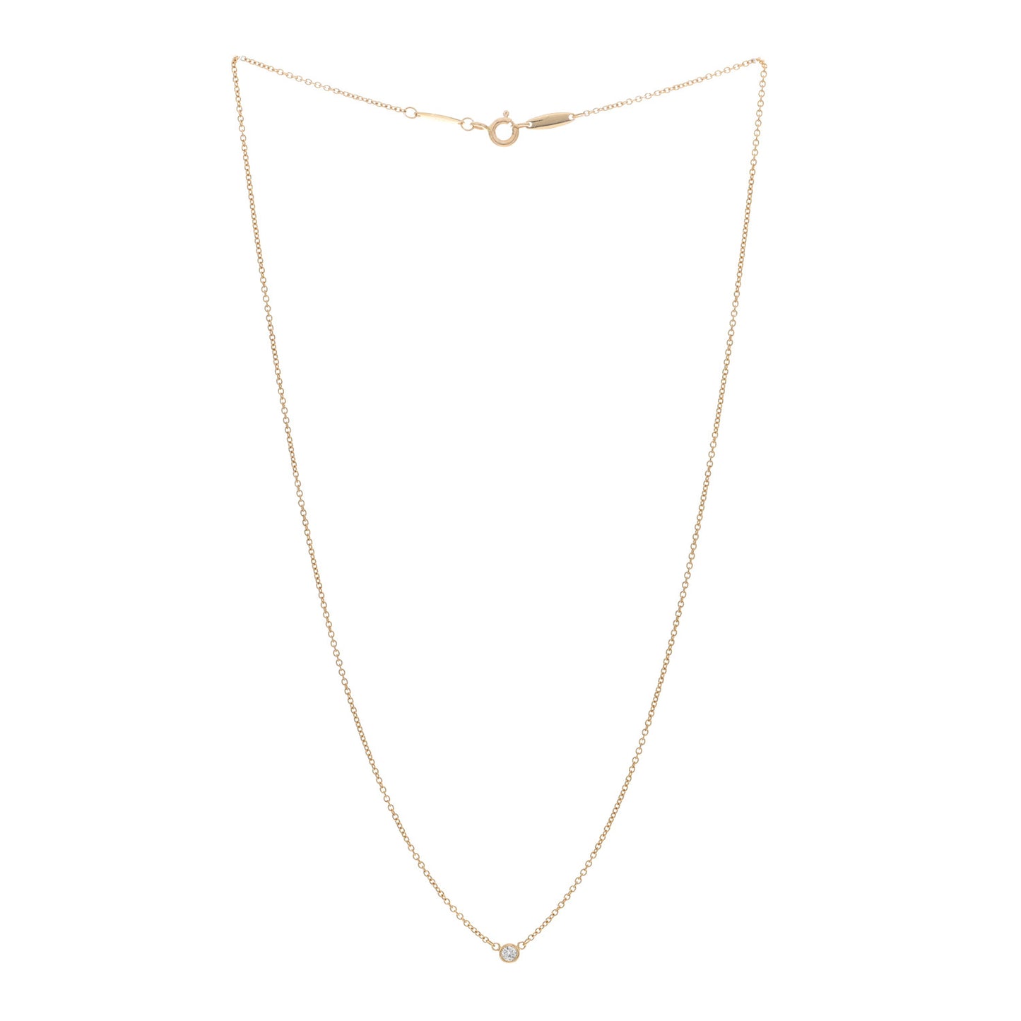 18K Yellow Gold Diamond .05ct Elsa Peretti Diamonds by the Yard Pendant Necklace