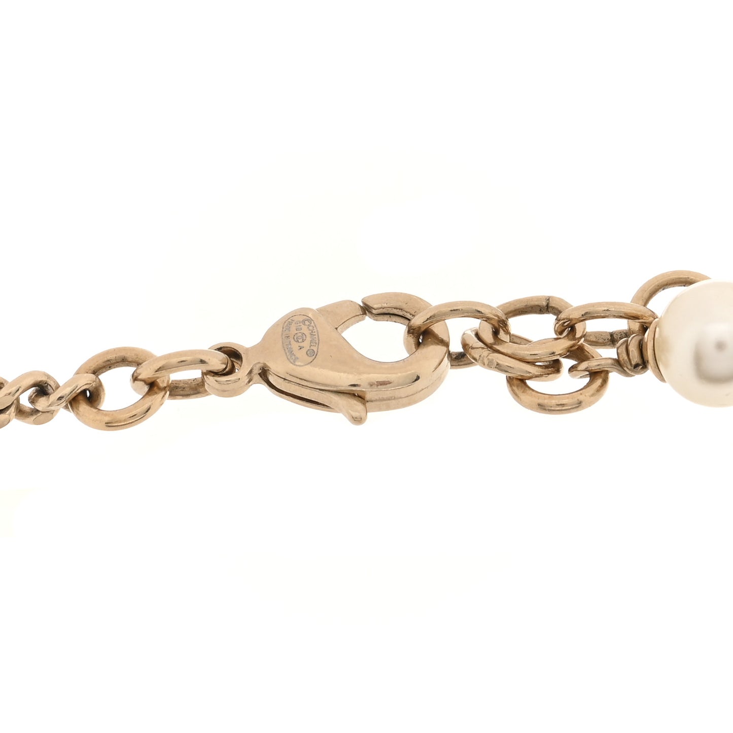 Enamel Pearl CC Bracelet Gold Red Black