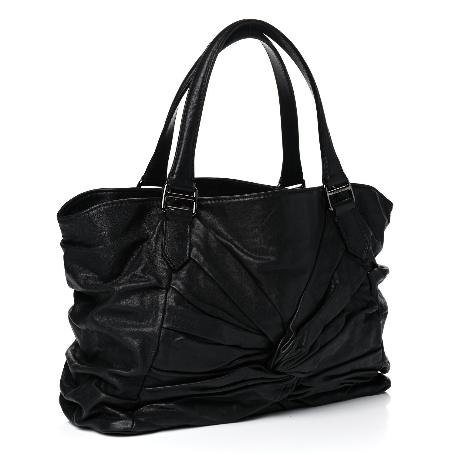 Burberry Lambskin Maggie Soft Knot Hobo Black 3 of 17