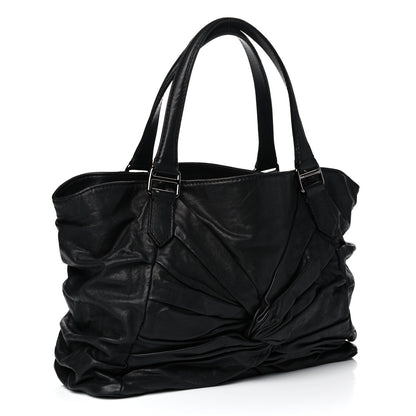 Burberry Lambskin Maggie Soft Knot Hobo Black 3 of 17
