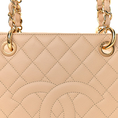 Chanel Caviar Quilted Grand Shopping Tote GST Beige Clair 10 of 11