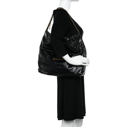 Chanel Shiny Calfskin Quilted Chanel 22 Black 2 of 11