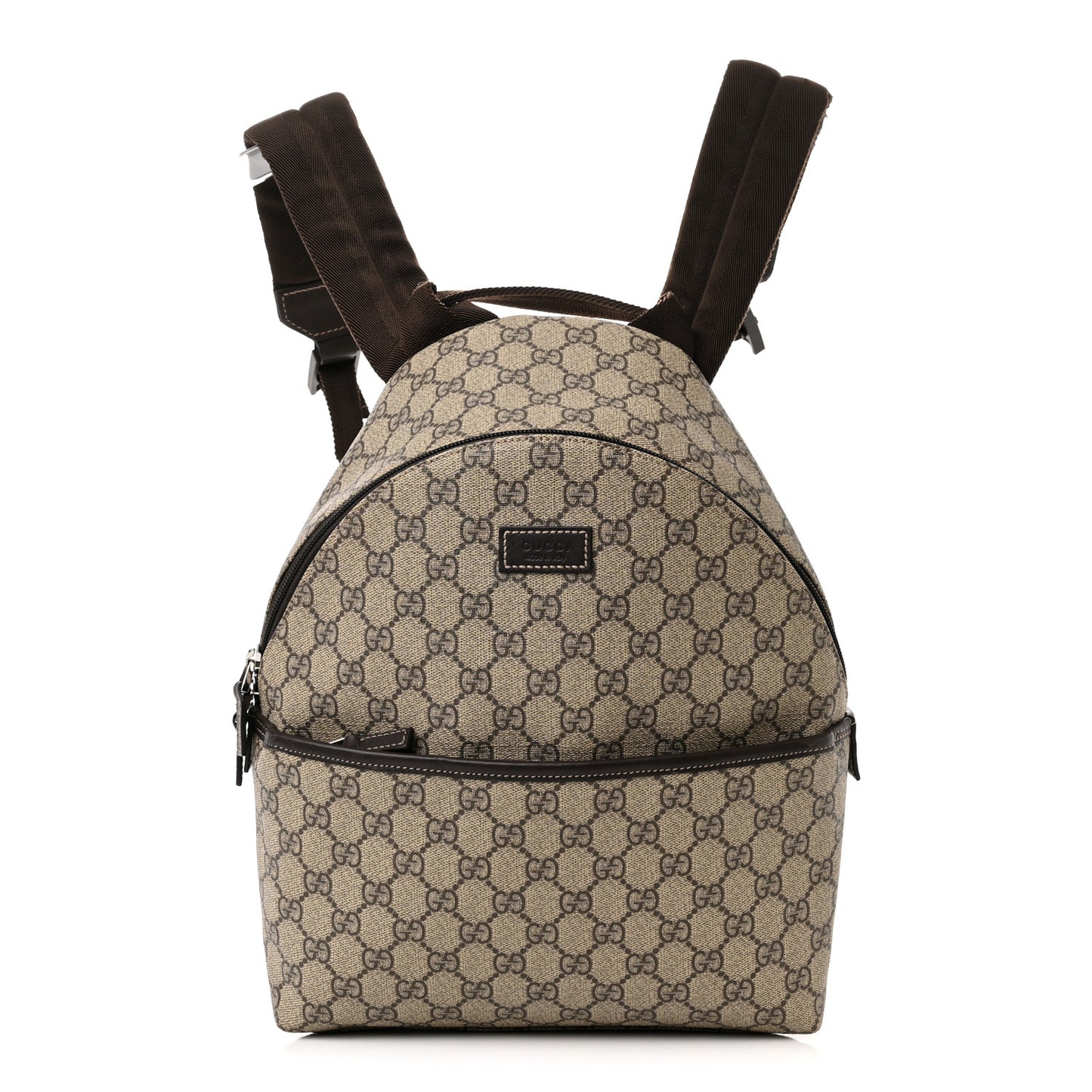 GG Supreme Monogram Margaux Calfskin Childrens Day Backpack Beige Ebony Cocoa Dark Chocolate