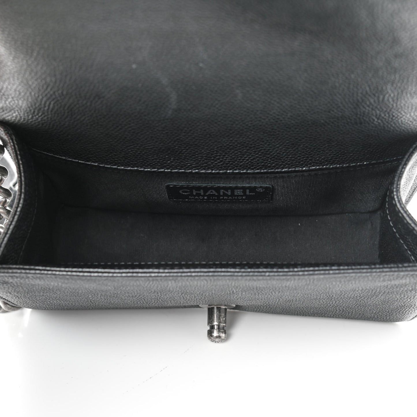 Caviar Quilted Small Boy Flap Black