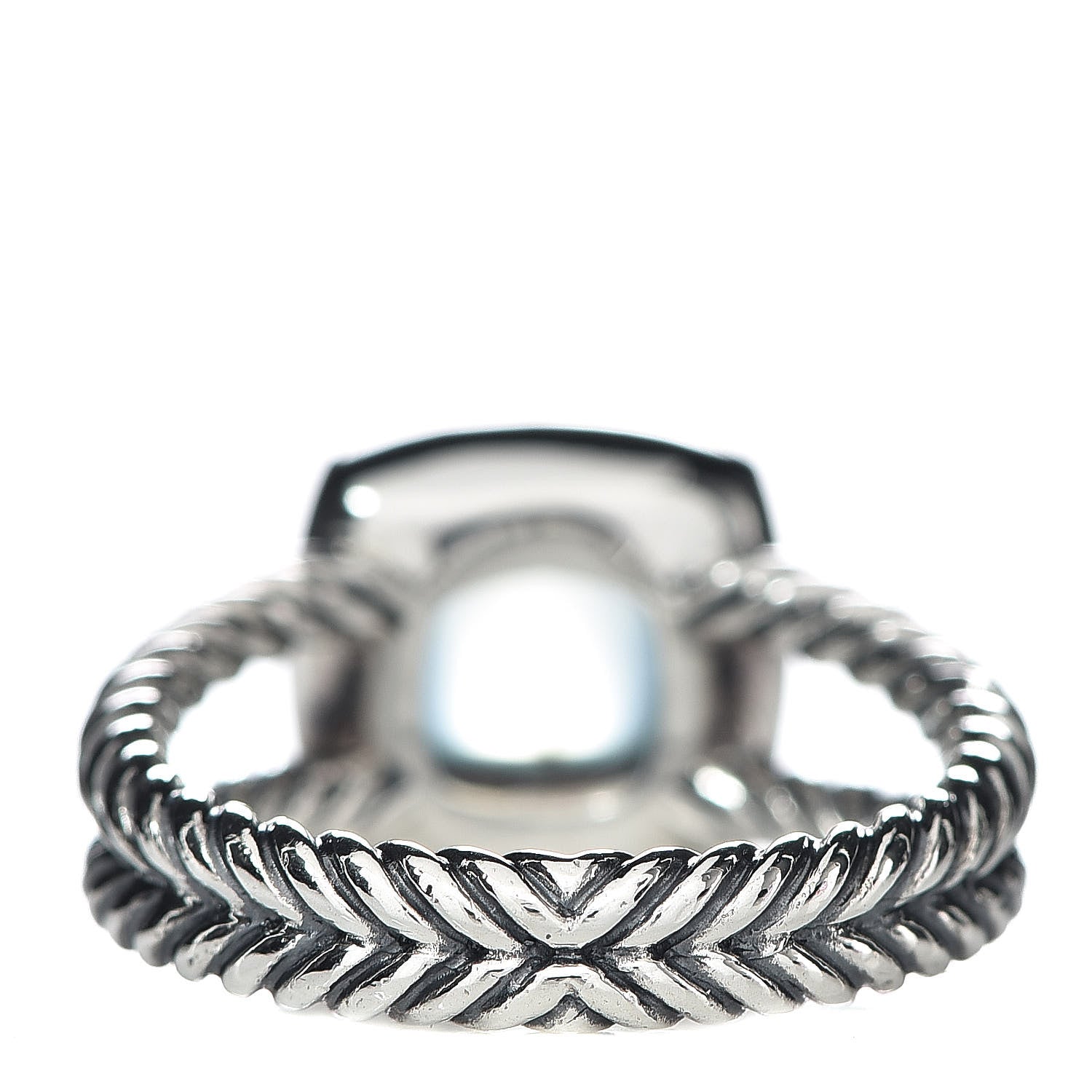 David Yurman Sterling Silver Diamond Chalcedony 7mm Petite Albion Ring 51 5.75 4 of 6