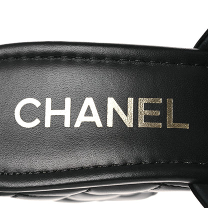 Chanel Lambskin Quilted CC Platform Mules 40 Black 9 of 13