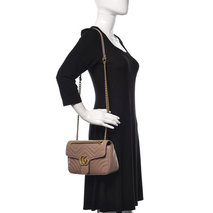 Gucci Calfskin Matelasse Small GG Marmont Shoulder Bag Porcelain Rose 2 of 9