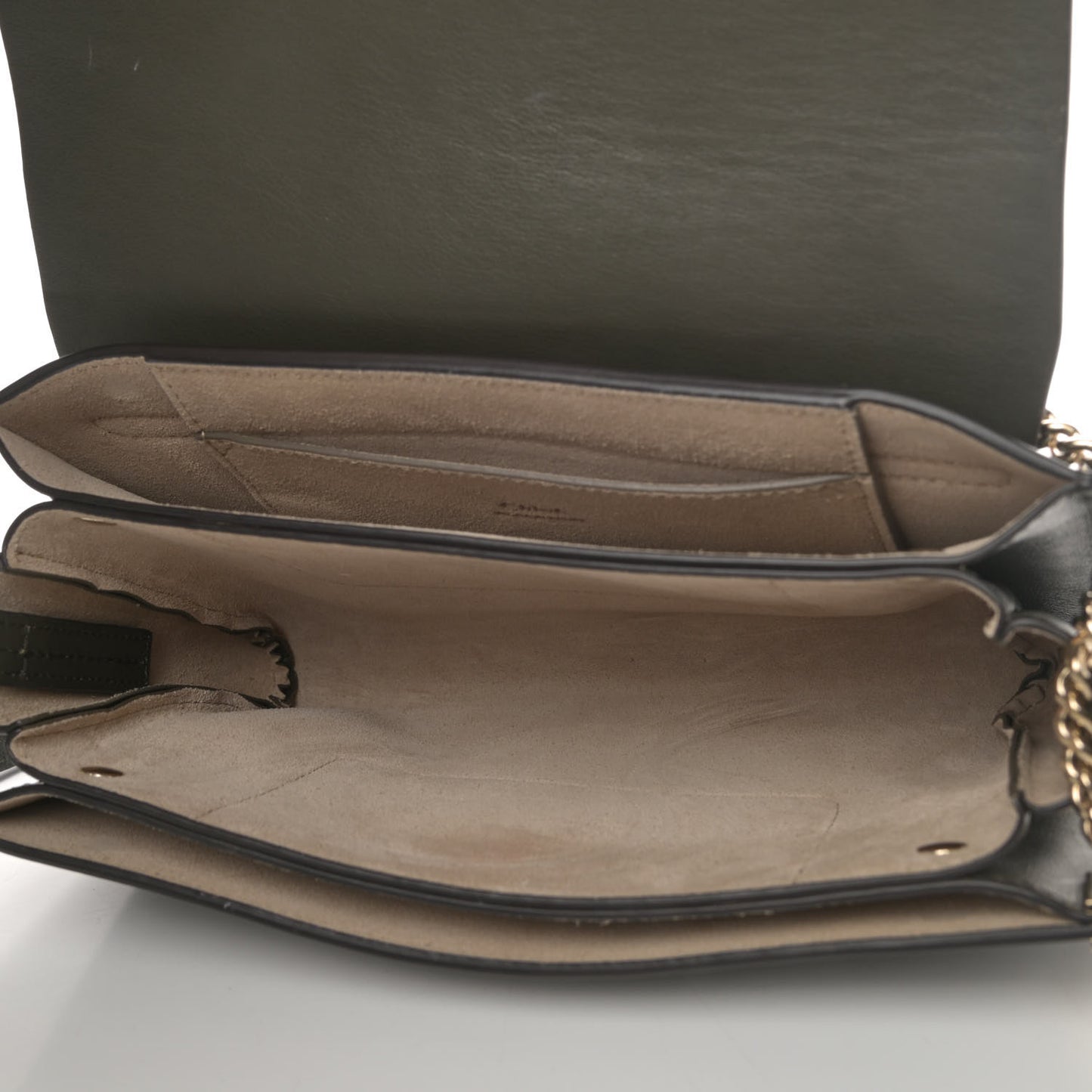Suede Calfskin Small Faye Shoulder Bag Deep Forest