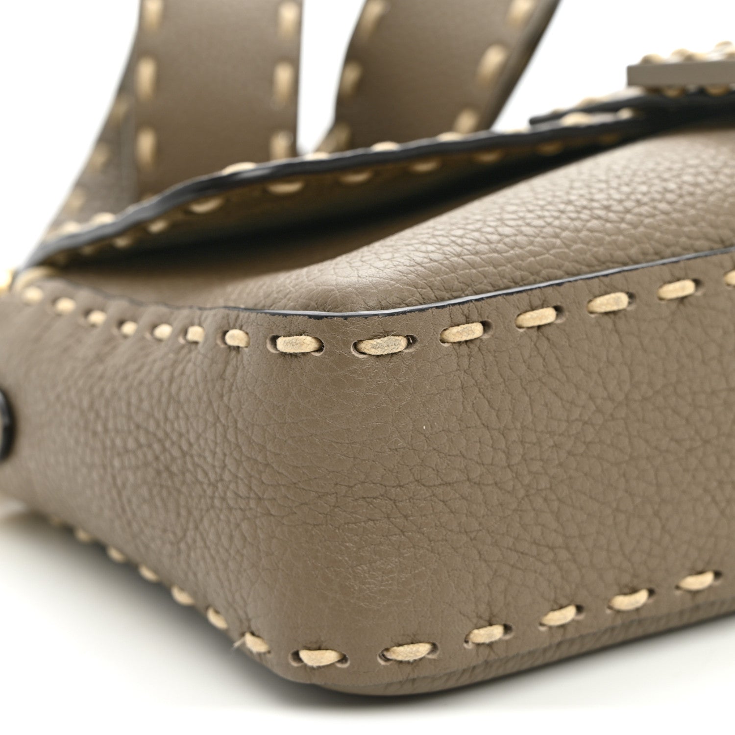 Fendi Cuoio Roma Sellerissima Nappa Sintetica Tape Stitch Mini Baguette Tempesta 8 of 9