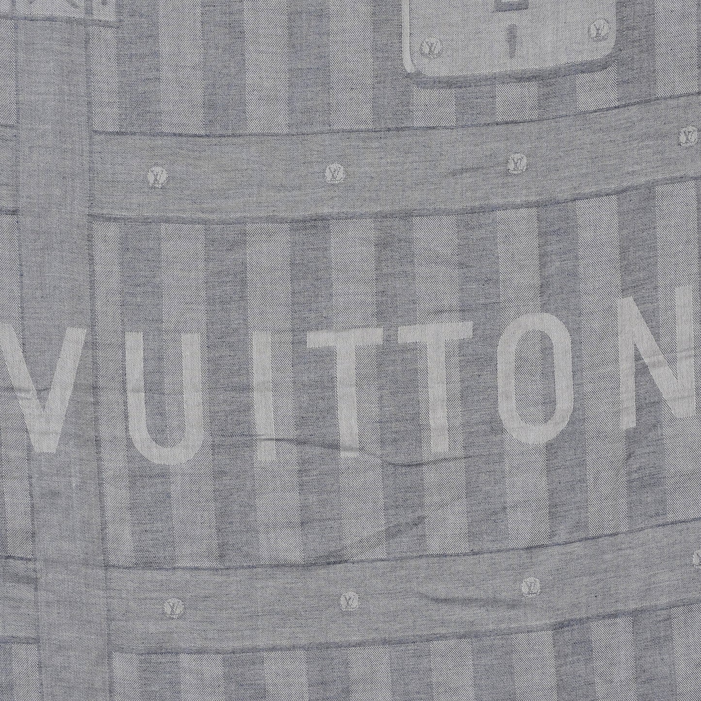 Cotton LV Trunks Summery Shawl Blue