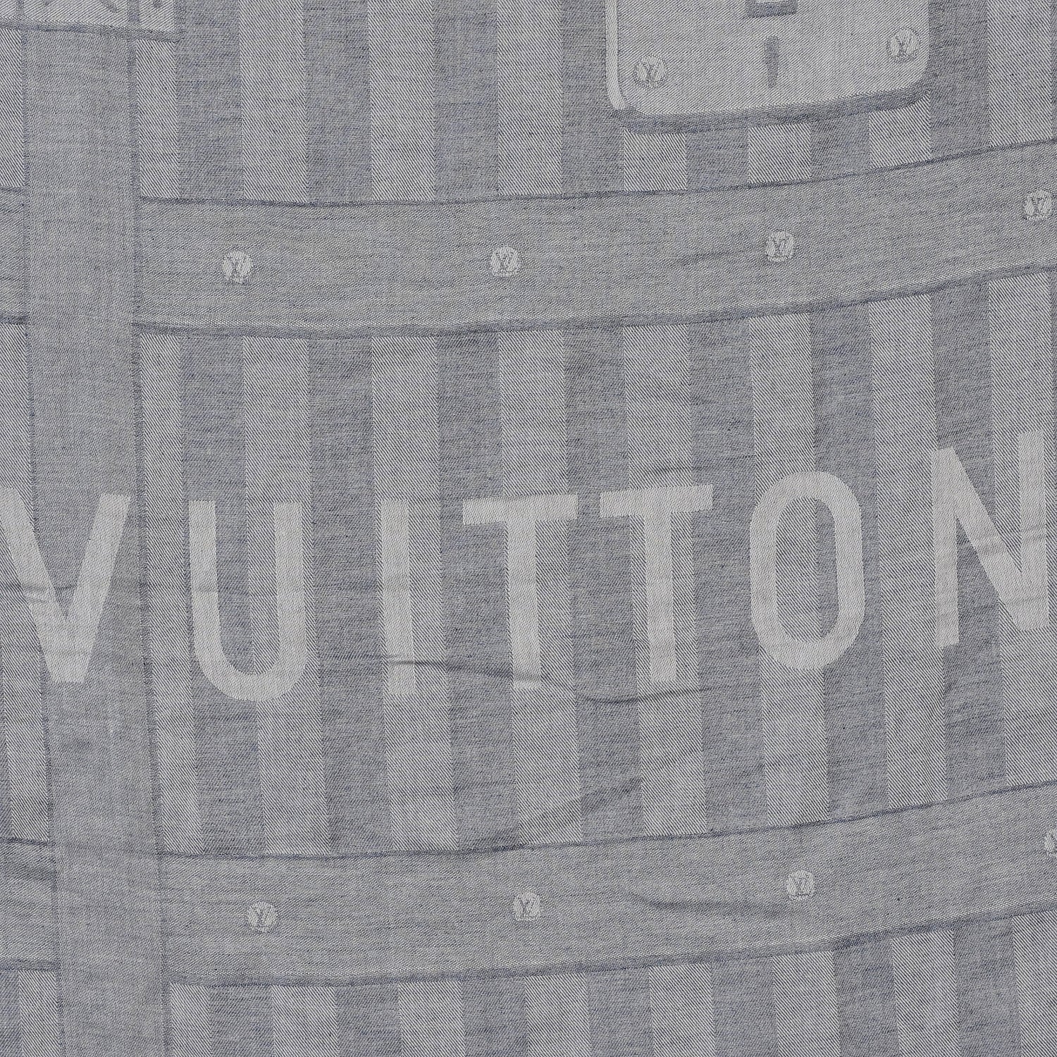 Louis Vuitton Cotton LV Trunks Summery Shawl Blue 1 of 6