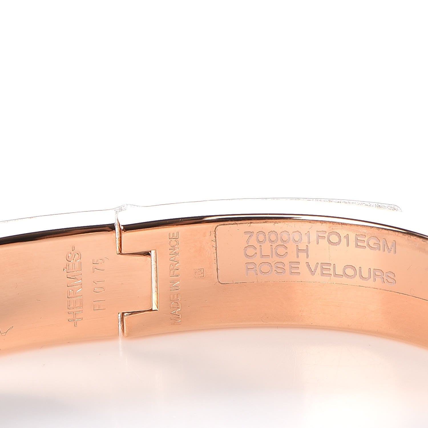 Hermes Enamel Narrow Clic Clac H Bracelet GM Rose Velours 5 of 6