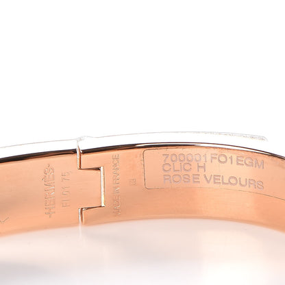 Hermes Enamel Narrow Clic Clac H Bracelet GM Rose Velours 5 of 6