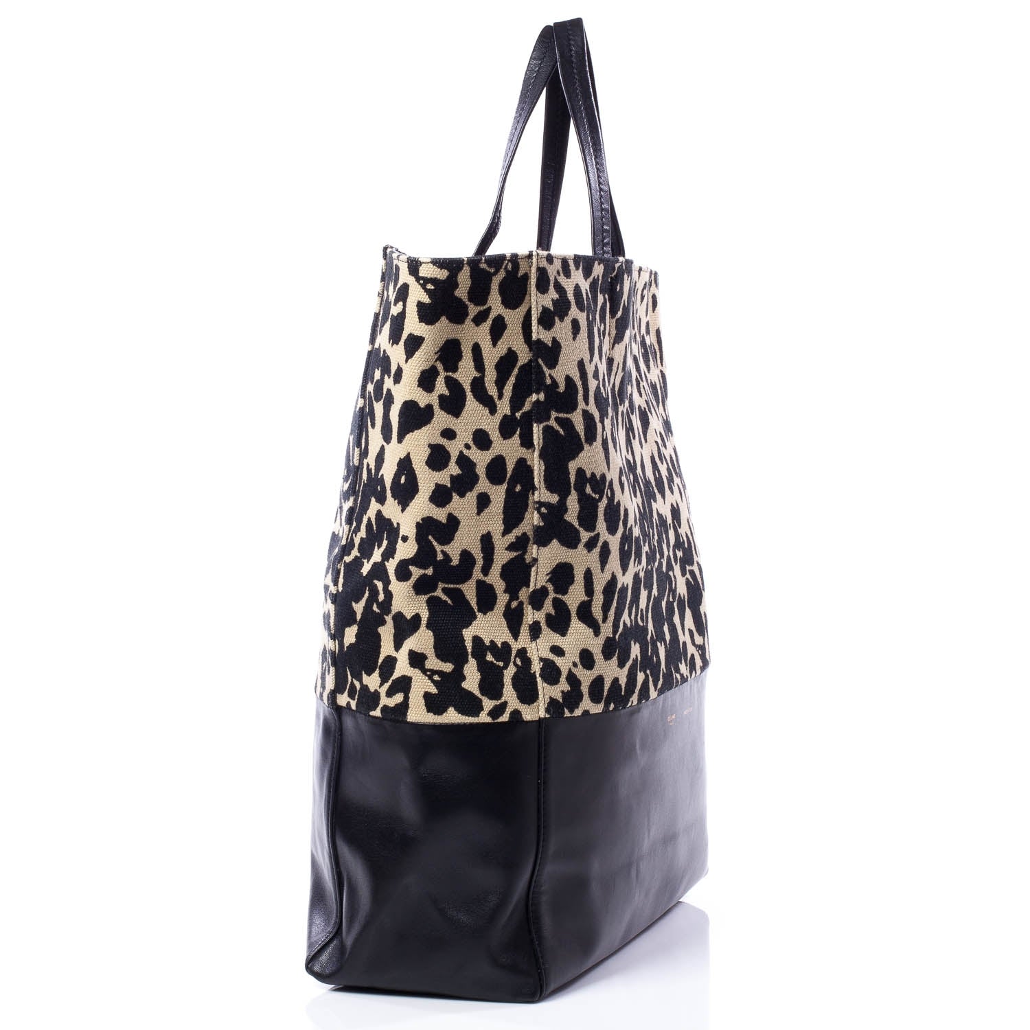 Celine Lambskin Jute Leopard Bi-Cabas 2 of 10