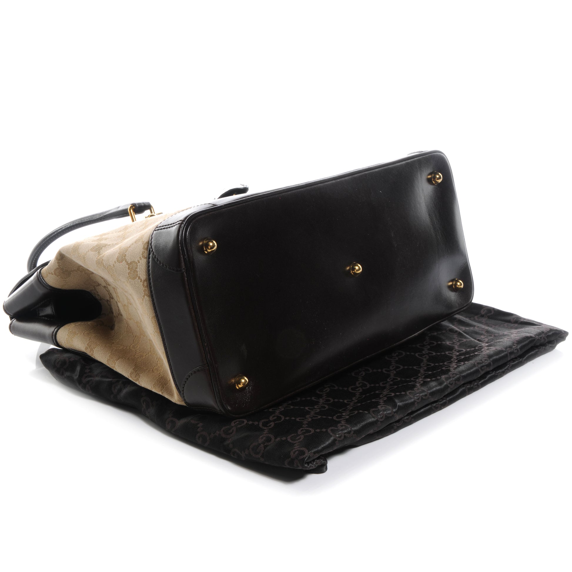 Gucci Monogram Crocodile Web Secret Top Handle Medium Satchel 4 of 7