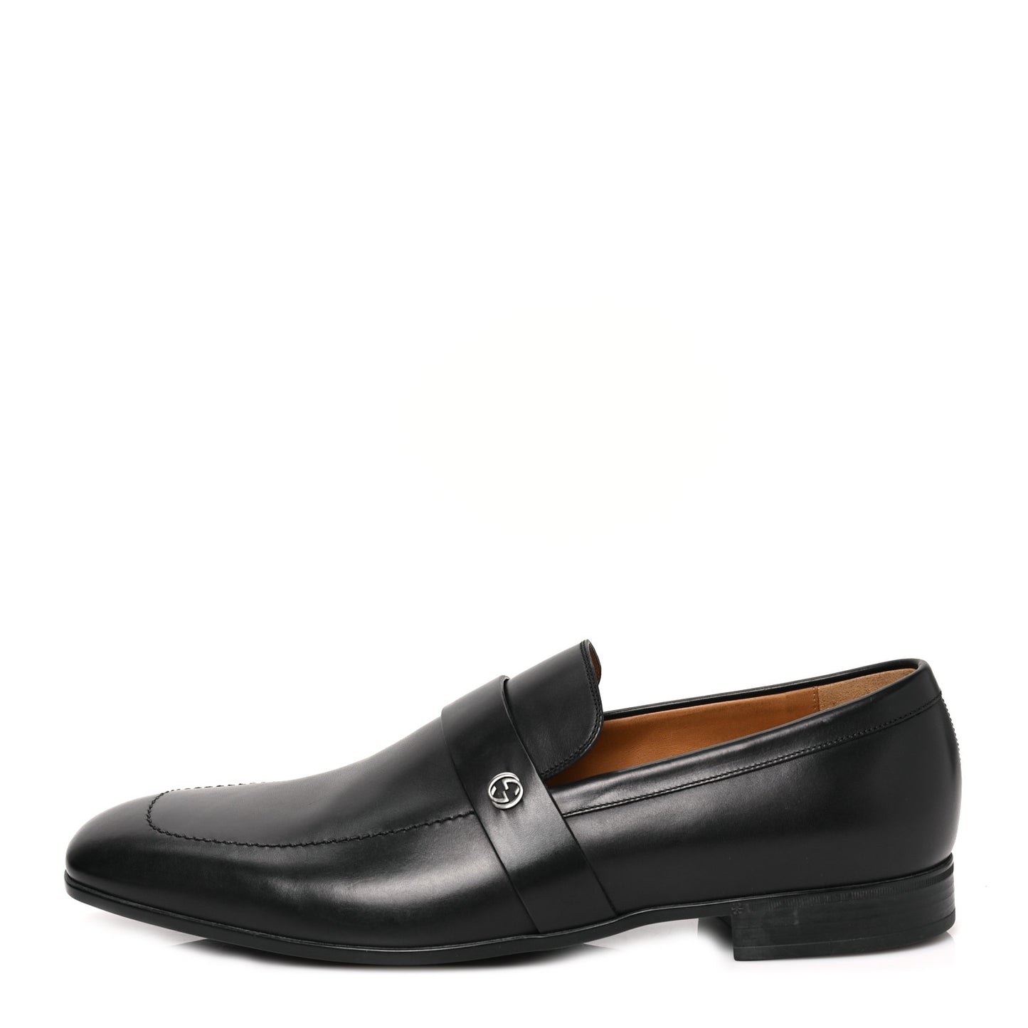 Calfskin Mens Interlocking GG Loafer 10 Black