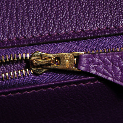 Hermes Taurillon Clemence Birkin 35 Ultraviolet 3 of 32