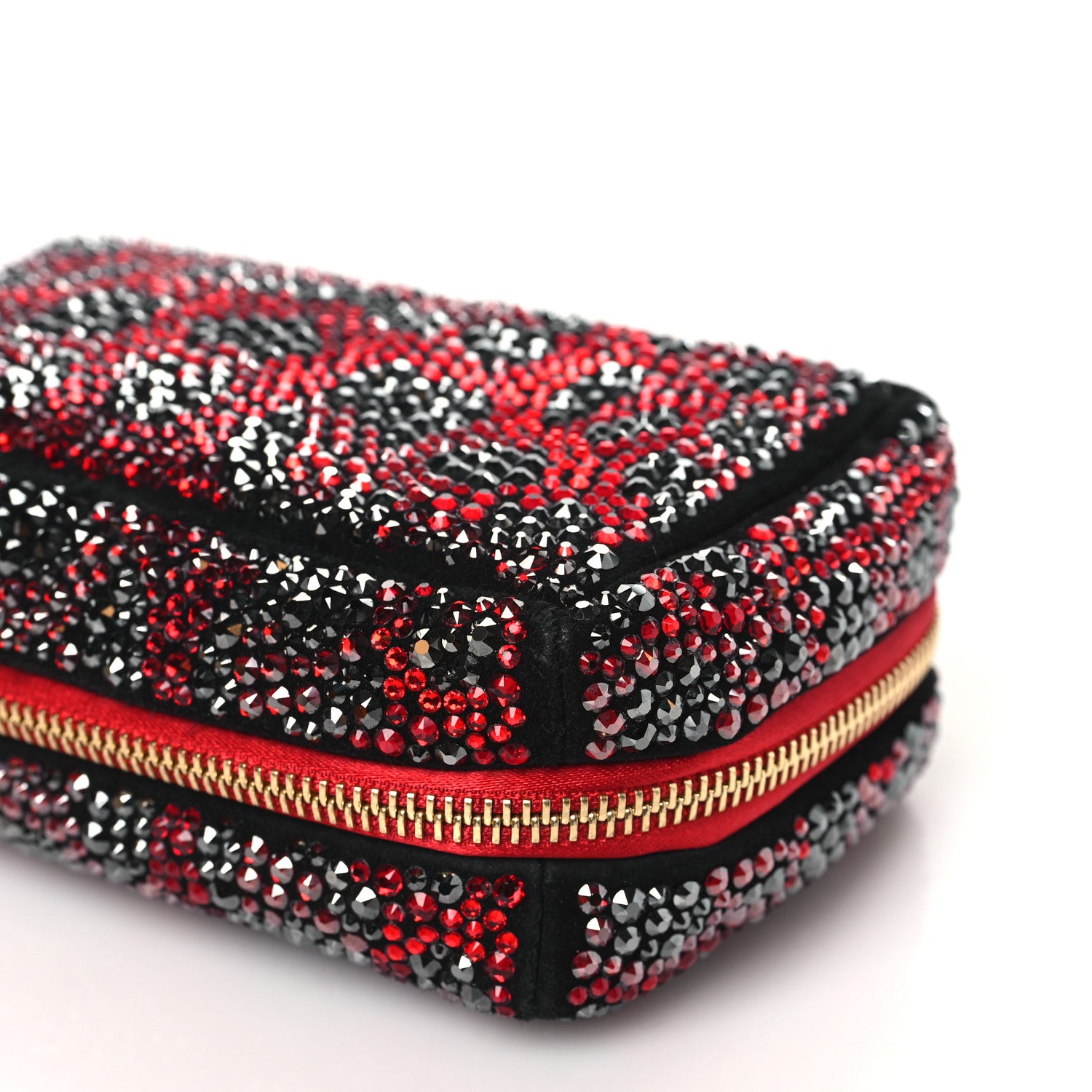 Christian Louboutin Piloutin Strass Leopard Clutch Red Gun Metal 9 of 9