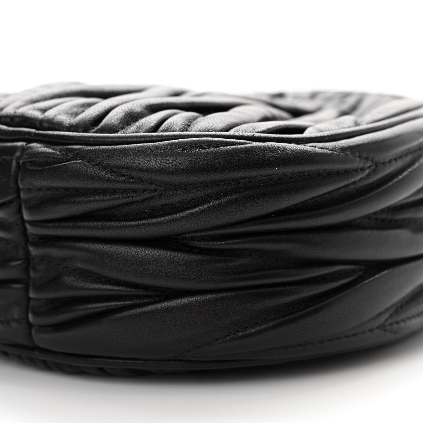 Nappa Matelasse Round Crossbody Black