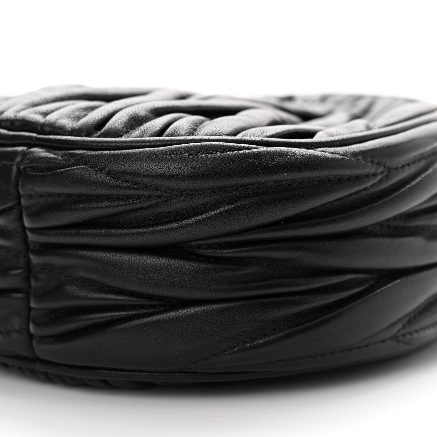 Miu Miu Nappa Matelasse Round Crossbody Black 9 of 9