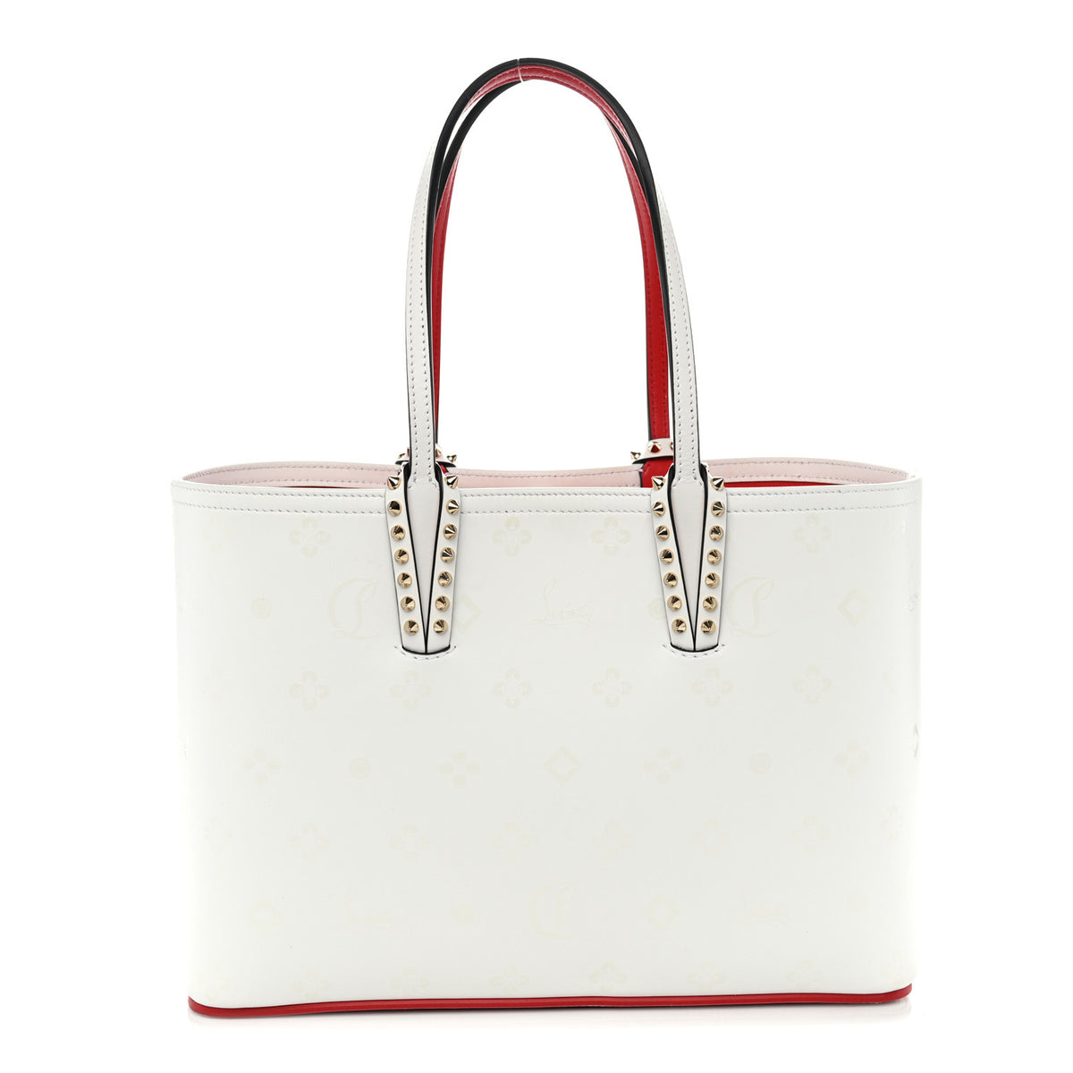 Christian Louboutin Calfskin Loubinthesky Perforated Cabata Tote White 1 of 12