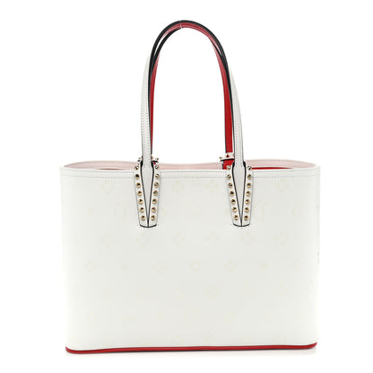 Christian Louboutin Calfskin Loubinthesky Perforated Cabata Tote White 1 of 12