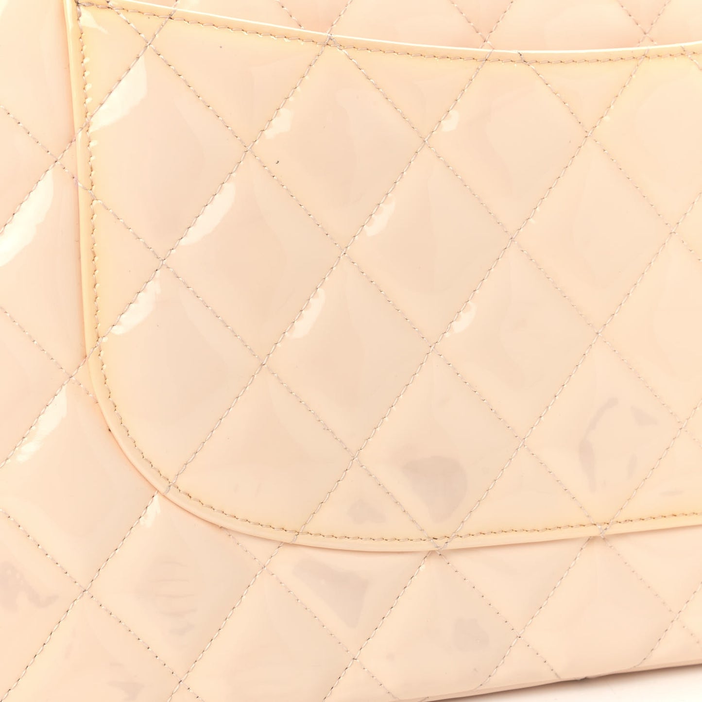 Patent Quilted Jumbo Double Flap Light Pink
