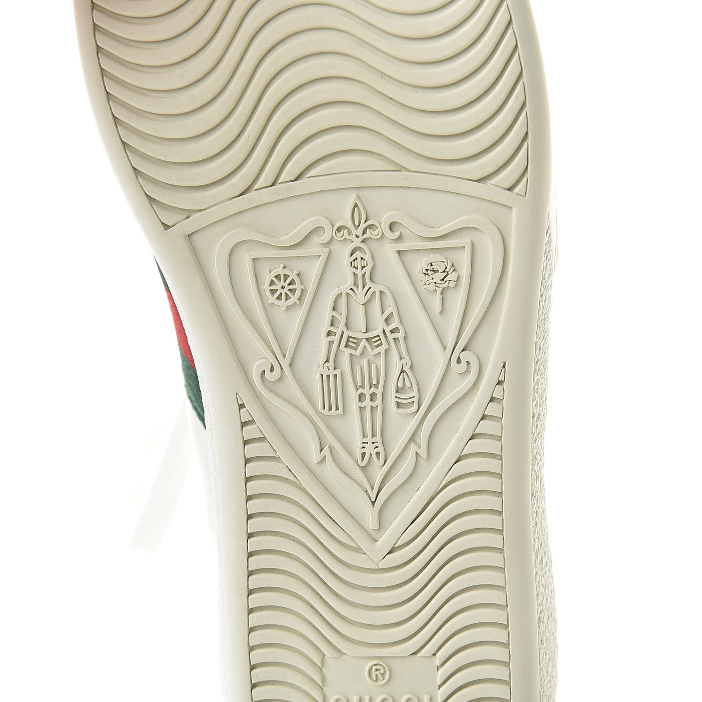 Calfskin Web Pearl Studded Womens Ace Sneakers 35 White
