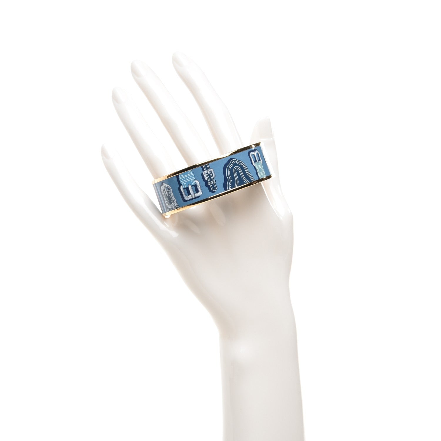 Hermes Enamel Printed Harnais des Presidents Wide Bracelet 2 of 4