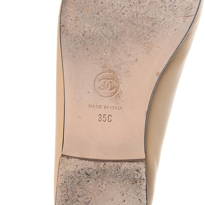 Chanel Lambskin CC Cap Toe Ballerina Flats 35 Beige Black 7 of 10