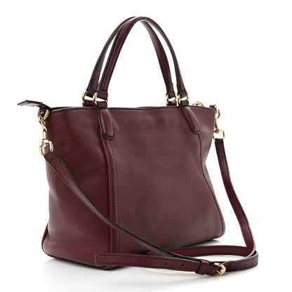 Gucci Pebbled Calfskin Small Soho Top Handle Bag Peonia Flower 3 of 13