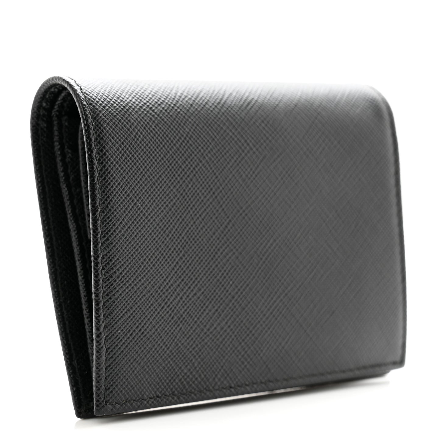 Saffiano Metal Bi-Fold Wallet Black