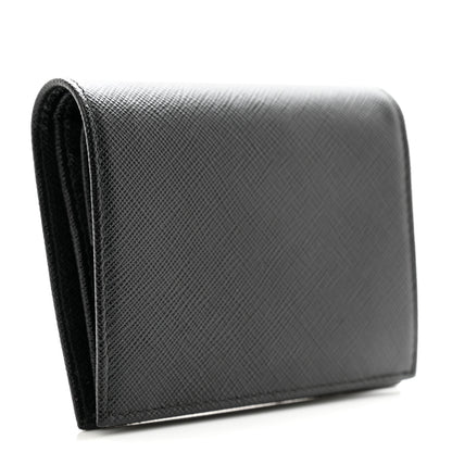 Prada Saffiano Metal Bi-Fold Wallet Black 3 of 8
