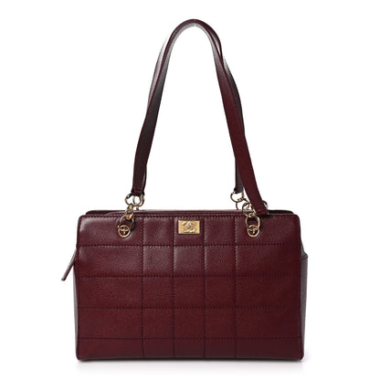 Chanel Caviar Stitched Chocolate Bar Shopping Tote Red 1 of 10