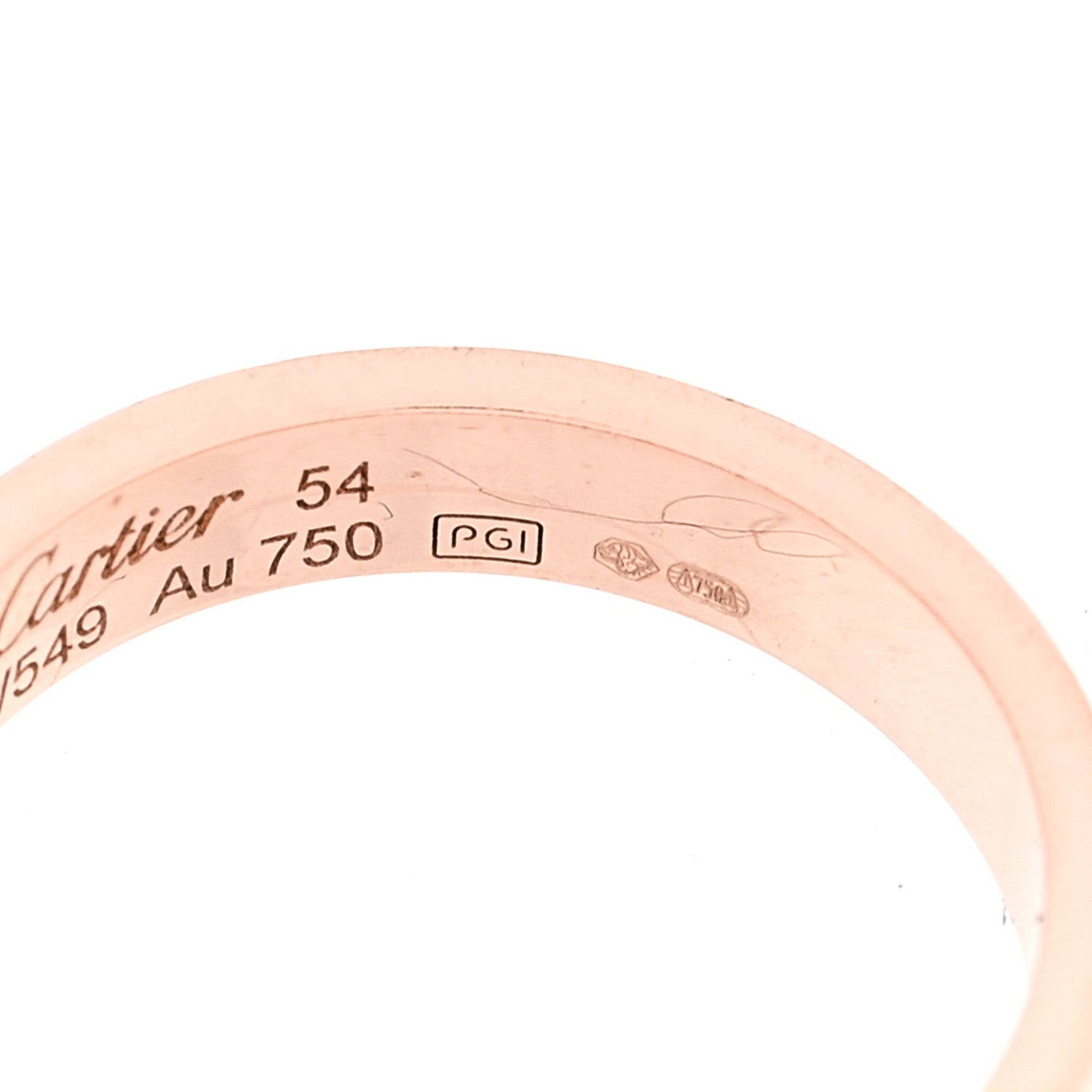 Cartier 18K Pink Gold Diamond 4mm LOVE Wedding Band Ring 54 6.75 5 of 6