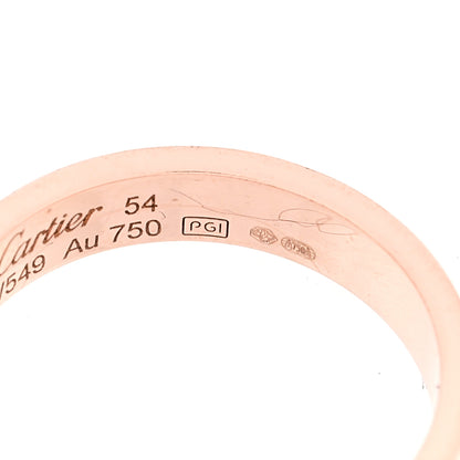 Cartier 18K Pink Gold Diamond 4mm LOVE Wedding Band Ring 54 6.75 5 of 6