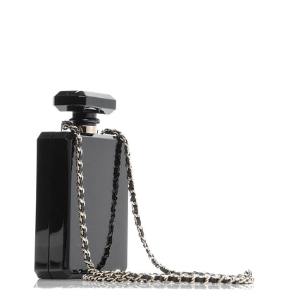 Chanel Plexiglass Perfume Bottle Clutch Black 3 of 9