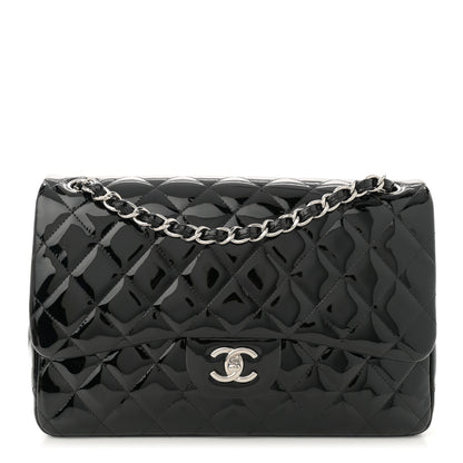 Chanel Patent Quilted Jumbo Double Flap Black 1 of 12