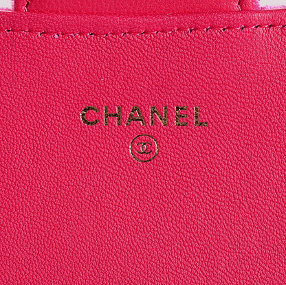 Chanel Velvet Quilted Clutch With Chain Pink 6 of 9