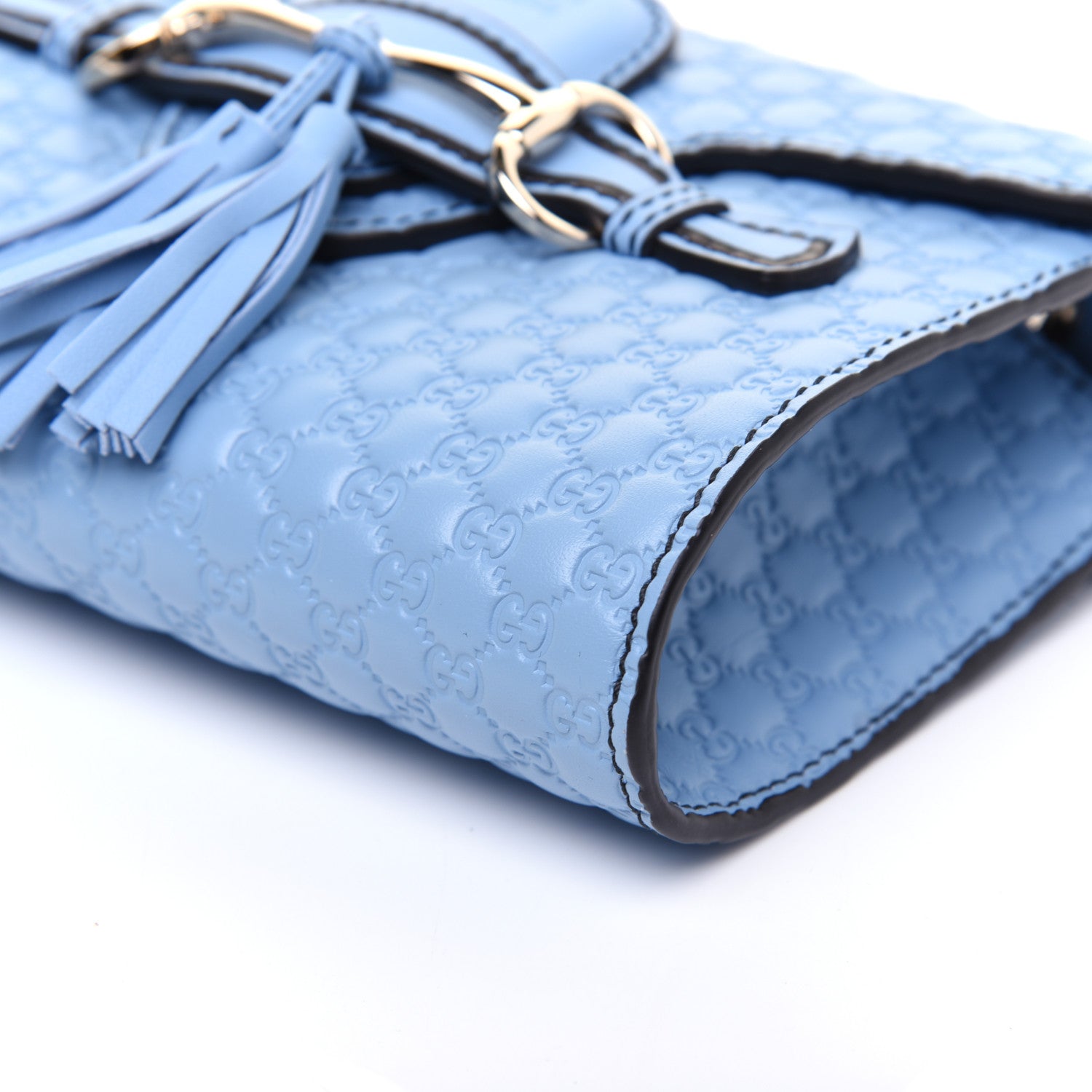 Gucci Soft Microguccissima Mini Emily Chain Shoulder Bag Mineral Blue 7 of 11