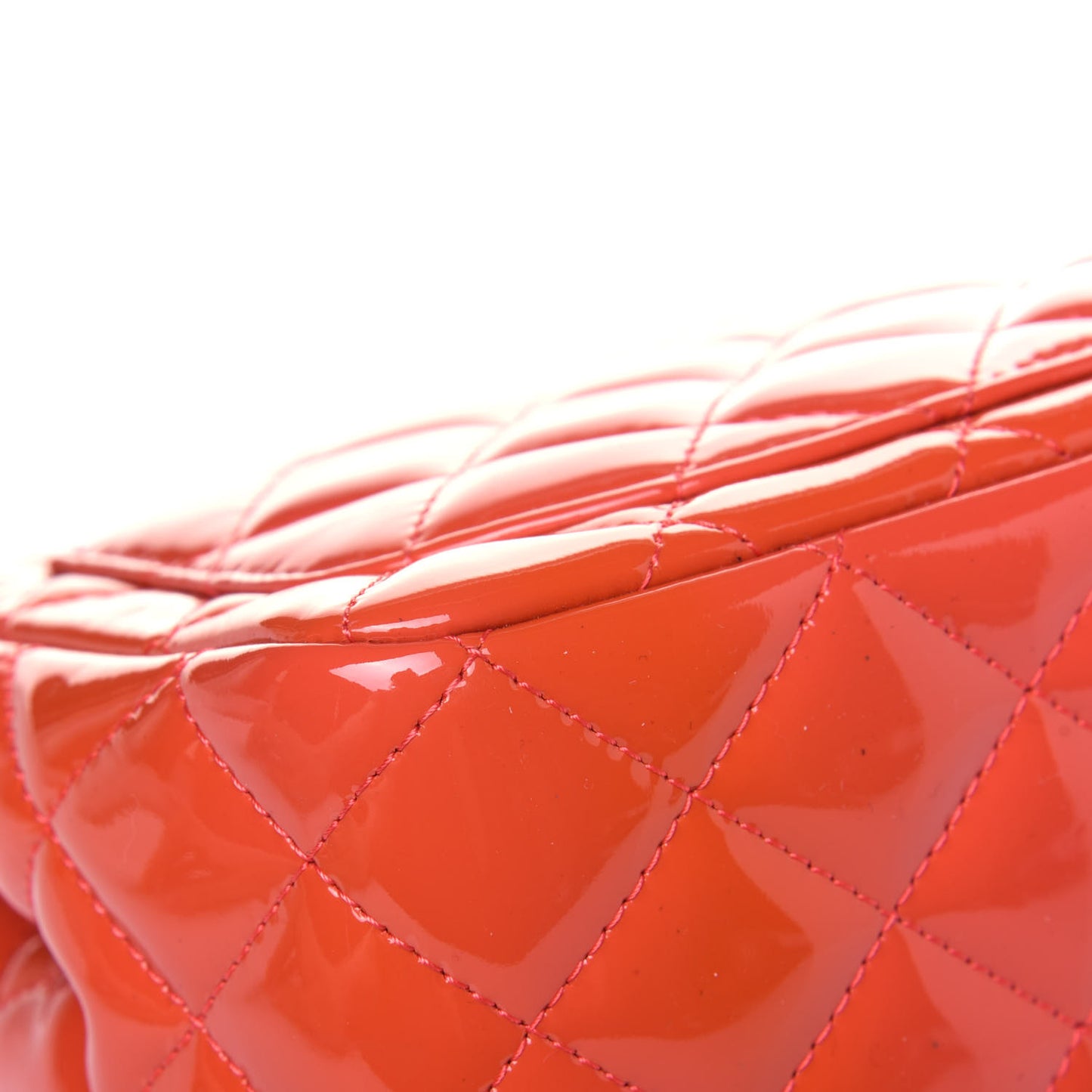 Patent Quilted Mini Square Flap Orange