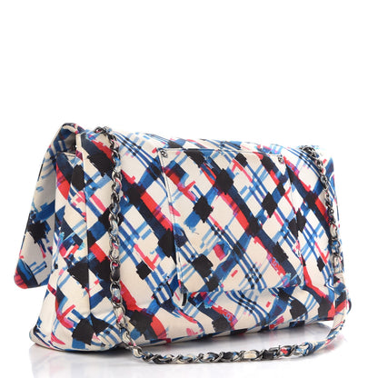 Chanel Canvas Printed XXL Travel Flap Bag White Blue Red Black 3 of 15