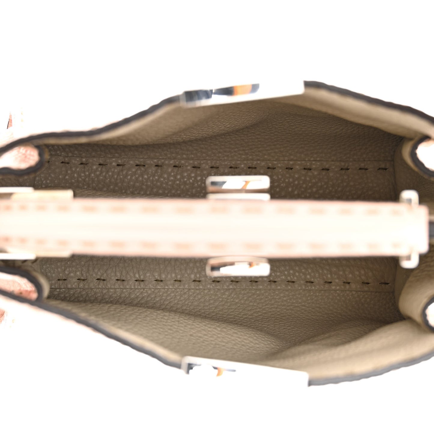 Cuoio Romano Selleria Bi-Color Medium Peekaboo Iconic Essentially Satchel Cipria Latte