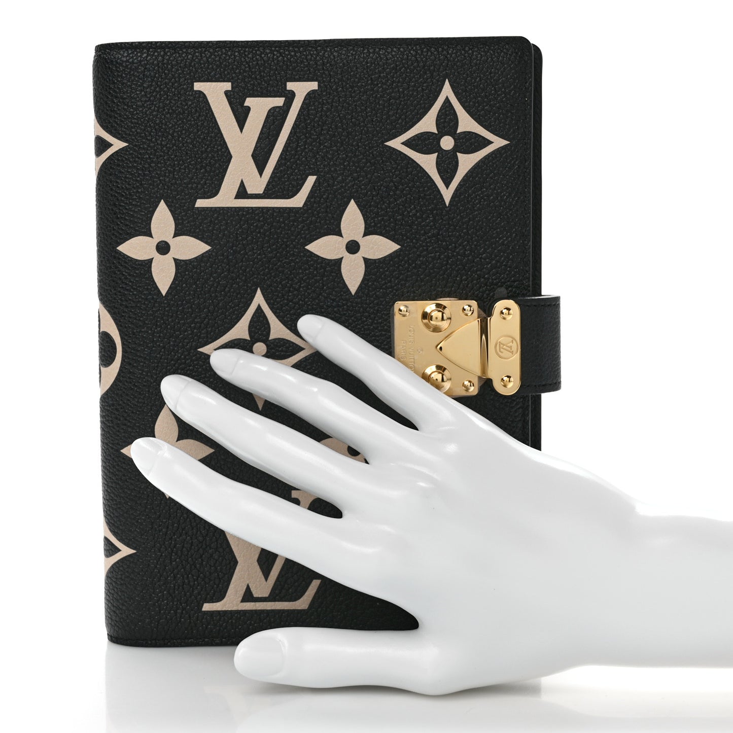 LOUIS VUITTON Empreinte Monogram Giant Paul Notebook Cover MM Black Beige