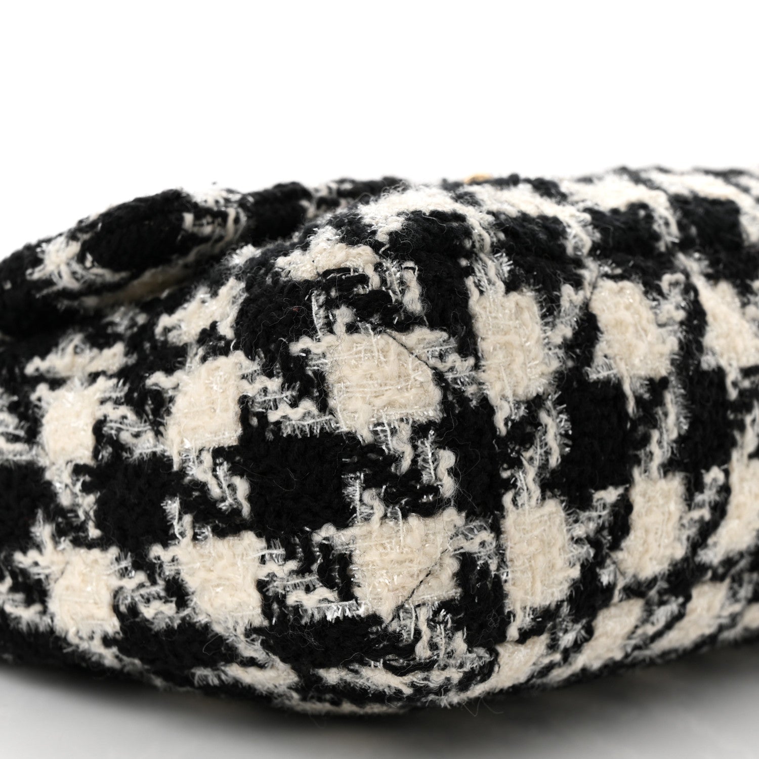Chanel Tweed Quilted Large Chanel 19 Flap Black Ecru White 9 of 11