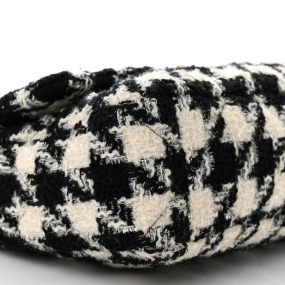 Chanel Tweed Quilted Large Chanel 19 Flap Black Ecru White 9 of 11