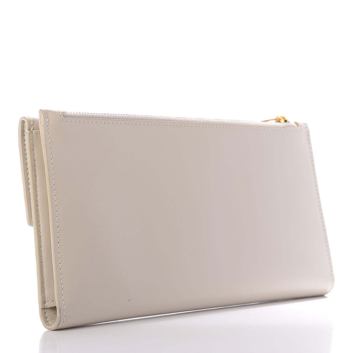 Saint Laurent Smooth Shiny Calfskin Monogram Uptown Wallet Crema Soft 3 of 12
