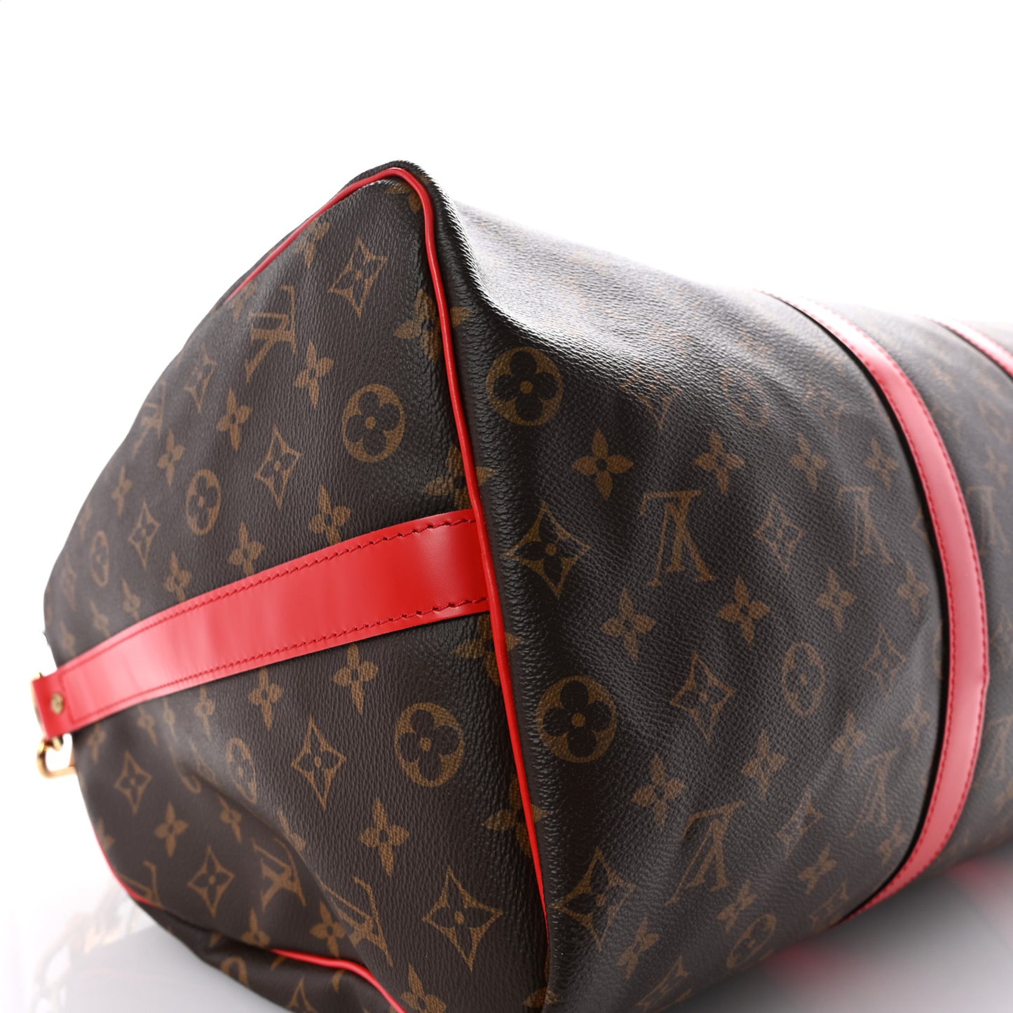 Calfskin Monogram Keepall Bandouliere 50 Coquelicot