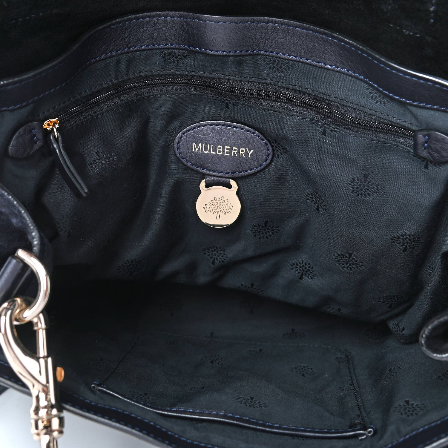 Mulberry Heavy Suede Alexa Tassel Satchel Oak Black 4 of 4