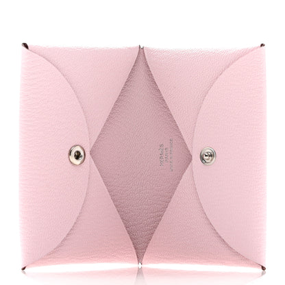 Hermes Chevre Mysore Calvi Card Case Rose Darling 5 of 8